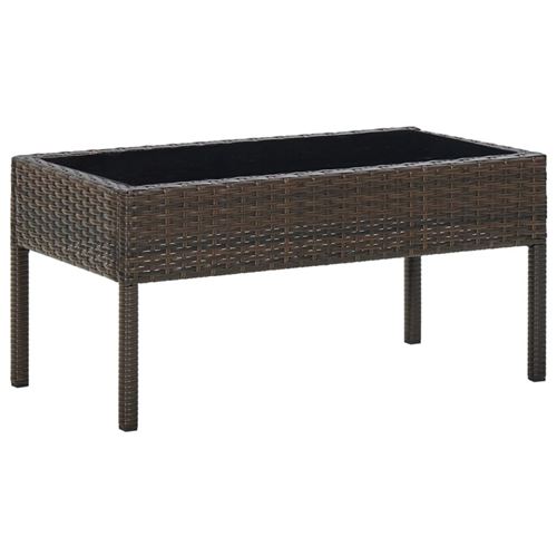 Table de jardin Marron 75x40x37 cm R&eacute;sine tress&eacute;e vidaXL - Marron