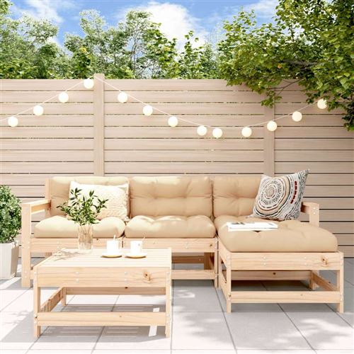 VIDAXL Salon de jardin 5 pcs bois massif de pin 