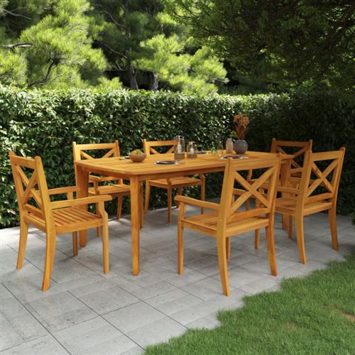 Non Communiqué Marron Table De Jardin 200X100x75 Cm Bois D Acacia Solide