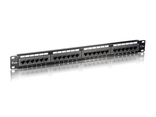 equip Patch Panel - Tableau de connexions - CAT 5e - UTP - RJ-45 X 24 - noir - 1U - 19