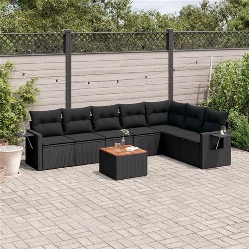 Salon de jardin modulable GENERIQUE 8 pieces 7 personnes 62 x 62 x 69 cm resine tressee