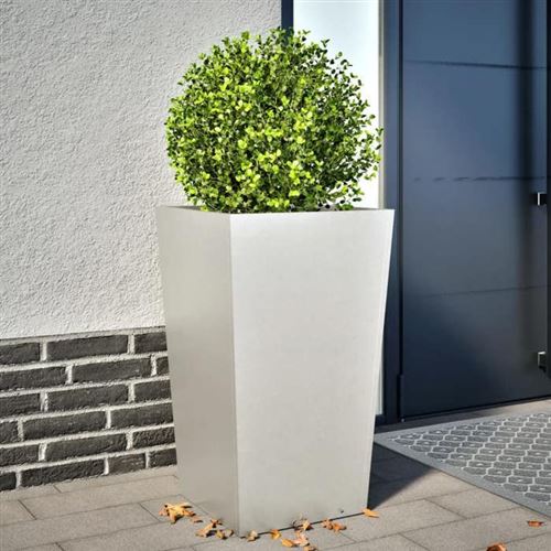 VIDAXL - Jardinière - Acier Inoxydable - 45x45x75 cm - Blanc - Image 2