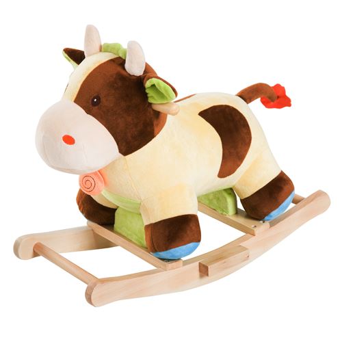 vache à bascule en bois