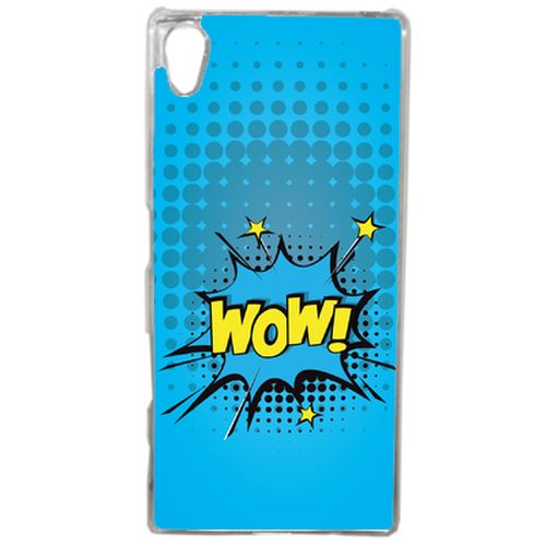 Coque Wow Fond Bleu Compatible Sony Xperia Z5 Transparent
