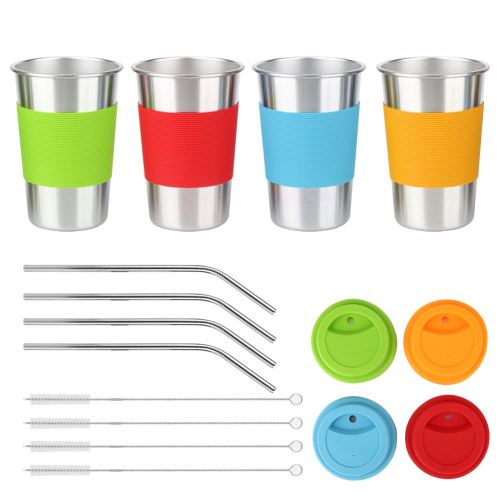 Lot de 4 Tasses à Café En Acier Inoxydable 500 ml