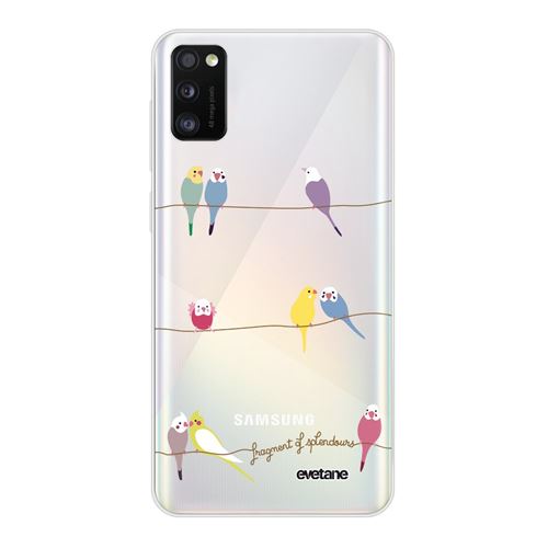 Coque pour Samsung Galaxy A41 360 intégrale transparente Perruches Ecriture Tendance Design [Evetane®]