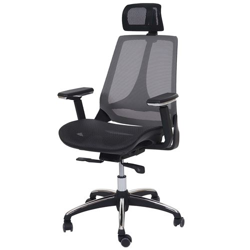 Chaise de bureau MENDLER HWC-A59 chaise pivotante, fonction glisse, tissu ISO9001 noir/gris