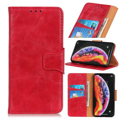 Etui en PU crazy horse rouge pour votre OnePlus 7