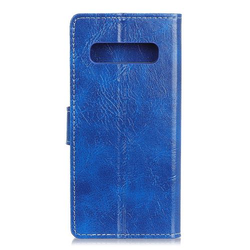 Etui en PU crazy horse bleu pour votre Samsung Galaxy S10 5G