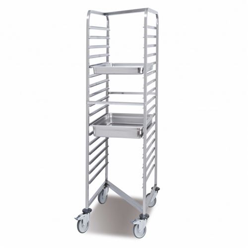 Chariot à Glissières Emboîtable 17 Niveaux pour Bacs GN 1/1 - Pujadas - Inox