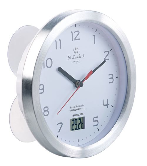 St. Leonhard : Horloge étanche Ø 17cm avec thermomètre