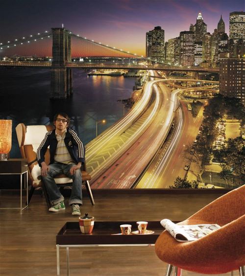 Photo Murale, 368cm x 254cm, New York Lumi&egrave;res Ville