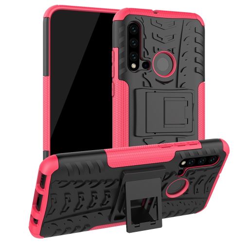 Coque en TPU hybride antidérapant avec béquille rose pour votre Huawei P20 lite (2019)/Nova 5i