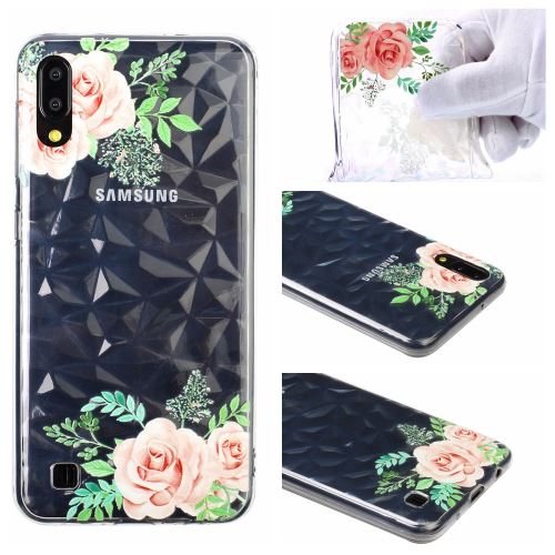 Coque en TPU motif 3D diamant tendre fleur rouge pour votre Samsung Galaxy A10/M10