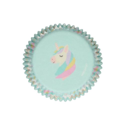 48 caissettes à cupcakes licorne - Coloris : BleuF84220