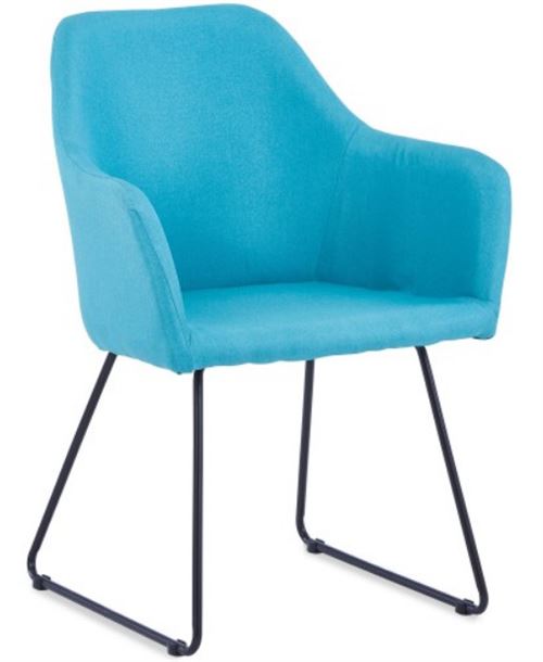 Chaise/Fauteuil Epok Métal Noir et Tissu Bleu
