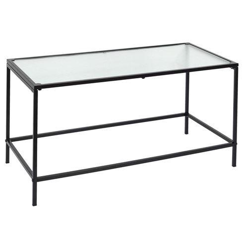 Table Basse Design Métal & Verre Rosa 80cm Noir