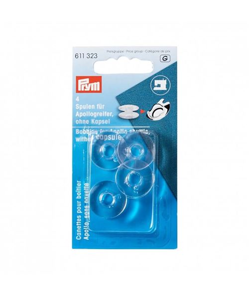 Canette en plastique pour machine &agrave; coudre - 20 x 10,5 mm - 4 pcs