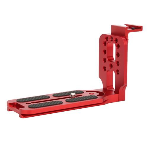 Plaque à Dégagement Rapide en L avec Support de Sabot pour Caméra Reflex à Rotule Hydraulique - Rouge