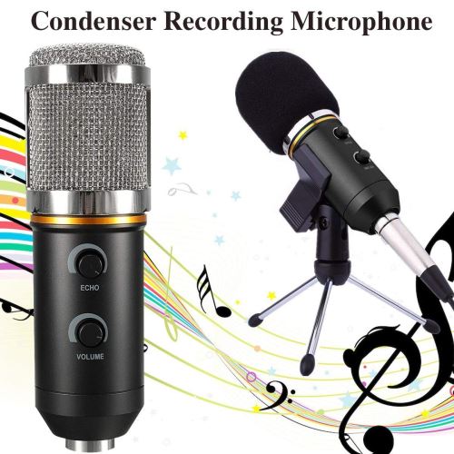 Gamer Chant Noir Micro pour Condensateur Kit Microphone PC avec Trépied PC Studio Microphone Streaming pour Ordinateur ASMR WinCret Microphone USB Compatible avec Mac 