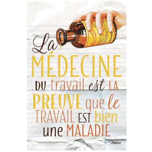 Plaque déco MEDECINE DU TRAVAIL 30 x 20 cm
