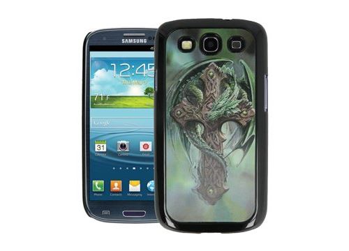 Coque rigide série Hologramme 3D pour Galaxy S3 Samsung motif Dragon enroulé sur croix
