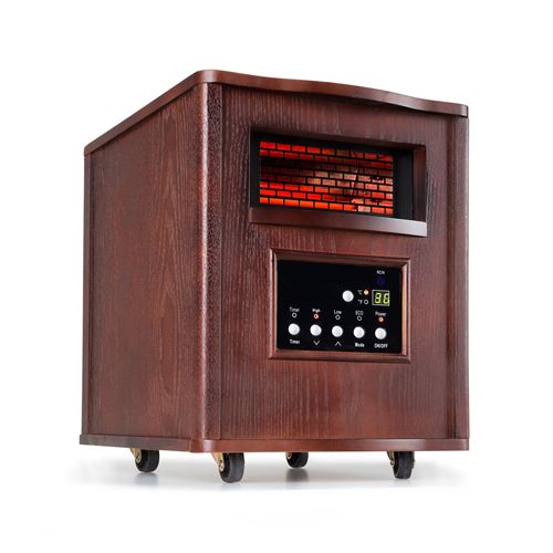 Klarstein Heatbox Radiateur infrarouge - chauffage 1500W minuterie 12h & télécommande - noyer foncé