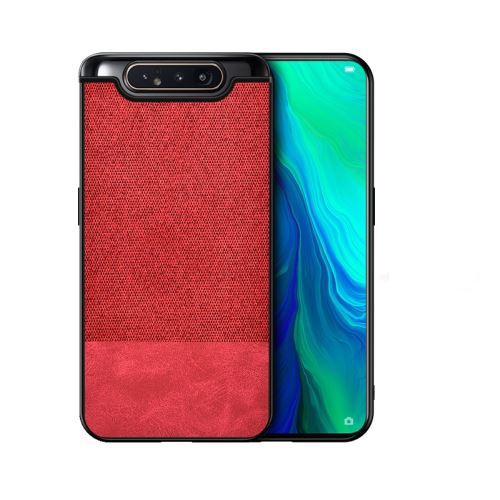 Coque en TPU + PU tissu tissu/rouge pour votre Samsung Galaxy A80/A90