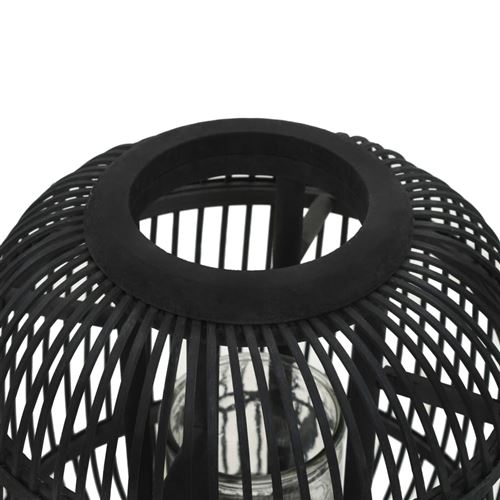Vidaxl Noir Bougeoir Debout Bambou - Image 1
