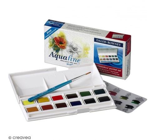 Boîte aquarelle Aquafine - 12 couleurs