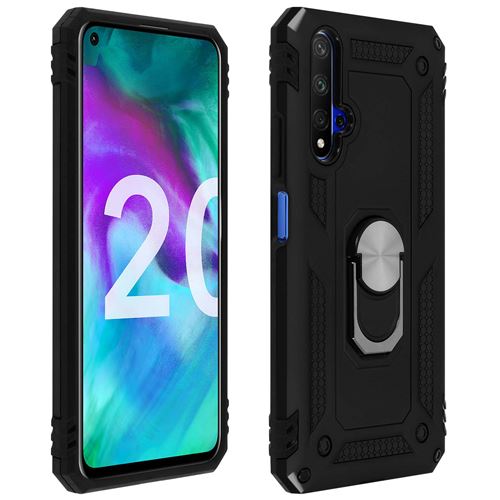 Avizar Coque pour Honor 20 / Huawei Nova 5T bi-matières Bague Support Vidéo Noir