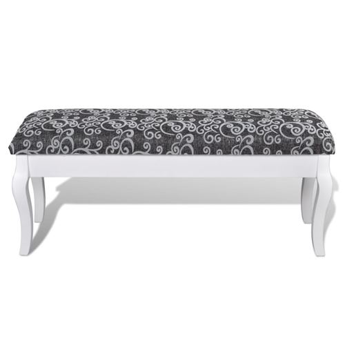 Banc rembourré 2 places Bancs de rangement pour coiffeuse 2 places de noir 110 x 36 x 46 cm