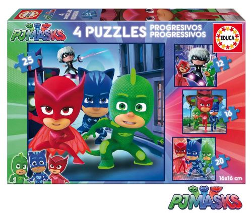Pj Masks Puzzle progressif 12-16-20-25 pièces