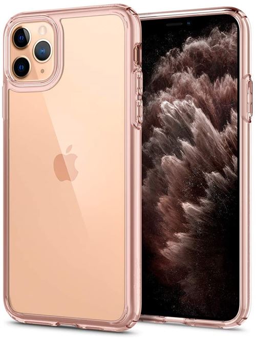 Spigen Ultra Hybrid Series - Coque de protection pour téléphone portable - polycarbonate, polyuréthanne thermoplastique (TPU) - Rose crystal - pour Apple iPhone 11 Pro Max