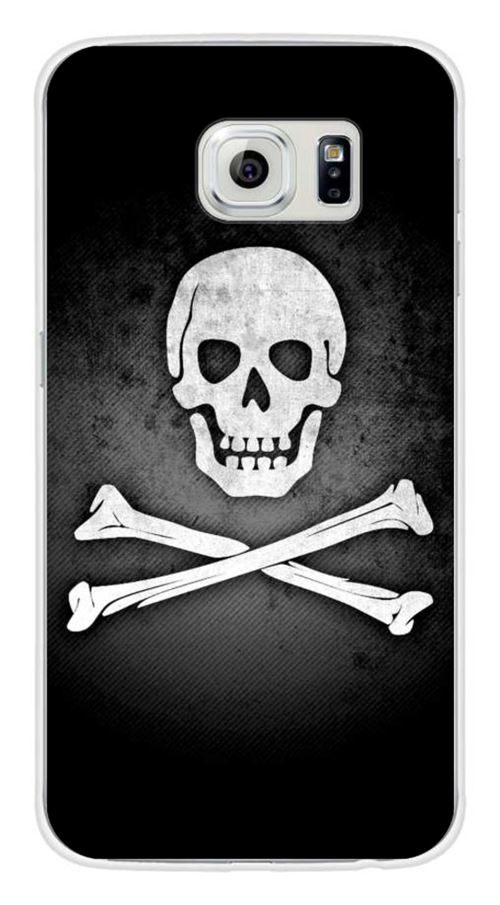 Coque en silicone imprimée compatible Samsung Galaxy S6 Drapeau Pirate