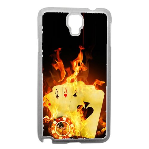 Coque Poker Feu Compatible Samsung Note 3 Neo Transparent