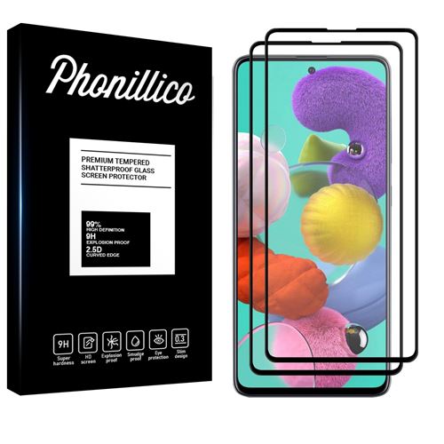 Verre Trempe pour Samsung Galaxy A51 [Pack 2] Film Transparent Bord Noir Vitre Protection Ecran [Phonillico®]