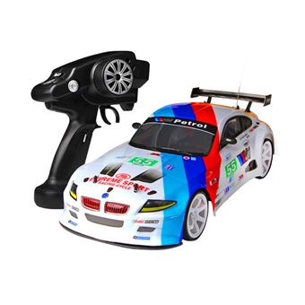 Voiture radio commandée 1:10 70 km/h 4WD double batterie phare LED camion course - blanc - 1