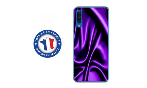 Coque souple pour Samsung Galaxy A50 avec impression Motifs soie drapée mauve