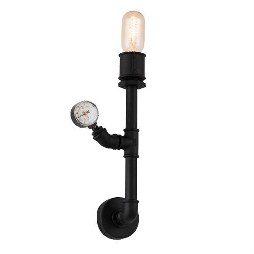 HOMEMANIA Lampe Murale Metal Applique - Noir en Métal, 7 x 8 x 48 cm, 1 x E27, 40W