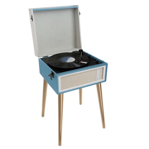 Clip Sonic Technology TES190B Tourne disque Bluetooth Bleu/Beige