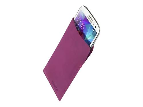 PEDEA Tennessee - Housse pour téléphone portable - cuir véritable - violet - pour Samsung Galaxy S5