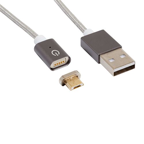 Real Power 168195 Câble de chargement, M magnétique avec adaptateur Micro USB pour Tablette