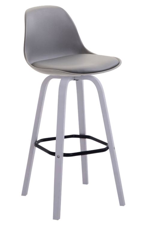 Tabouret de bar AVIKA plastique , Gris/Blanc