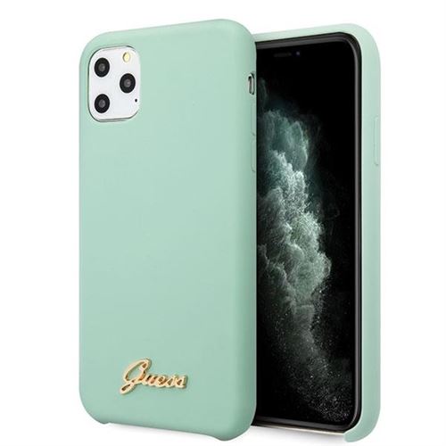 Coque pour Iphone 11 Pro Max Guess silicone vintage logo vert