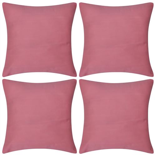 Kussenhoezen katoen 80 x 80 cm roze 4 stuks