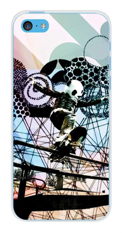 Coque en silicone imprimée compatible Apple iPhone 5C Panda skater