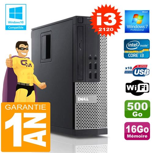 Pc dell 990 sff core i3-2120 ram 16go disque 500 go wifi w7 État correct - Dell reconditionné disponible sur Fnac