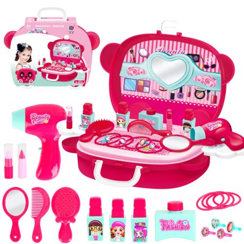 Jeux de Roles Cosmetiques Et Maquillage Toy Set Kit pour Les Petites Filles Salon de Beaute pour Enfants Rose Vif WEN010 Autres Achat prix fnac
