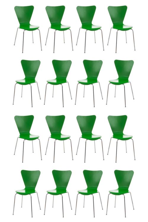 Lot de 16 chaises visiteur empilables Calisto , Vert